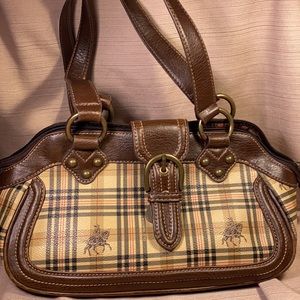 Old Hunter Moda Italy 🇮🇹 plaid leather satchel
